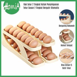 Rak Telur Tingkat / Egg Tray / Tempat Penyimpanan Telur Minimalis / Egg Storage Organizer - HOMIA