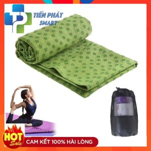 Khăn Trải Thảm Yoga Hạt Cao su Non (tặng kèm Túi đựng )-Màu Xanh lá
