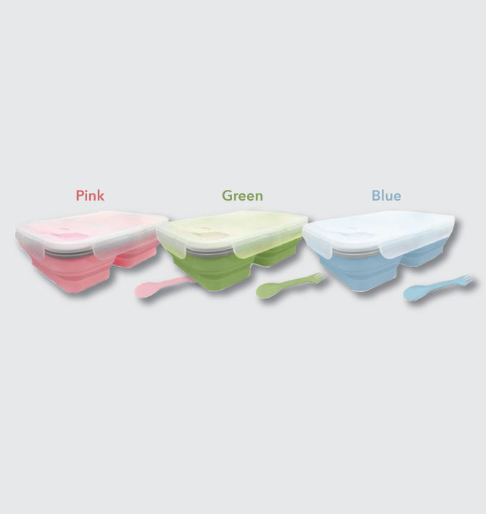 [ LOCAL READY STOCK ] Silicone Retractable Lunch Box ( 3 compartments) Microwavable Silicone Foldable Food Container Food Box Lunch Box Food Grade Materials Collapsible Storage Box [ LD0108 ]