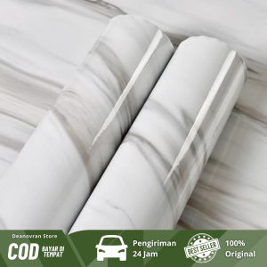 DNV - Wallpaper Stiker Dapur Silver Tekstur Wallpaper Dinding Motif UBIN Kitchen Set Glosy 60cm x 1m