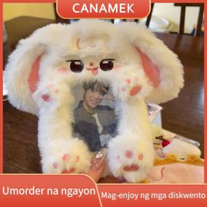 CANAMEK Lovely Fluffy Rabbit Card Holders For Women Kawaii Lolita Students Long Ears Bag Pendant ID Badge Photocard Holder