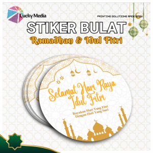 [10pcs] Stiker Idul Fitri Bulat Sticker Segel Hampers Lebaran Ramadhan Puasa Toples Eid Mubarak A