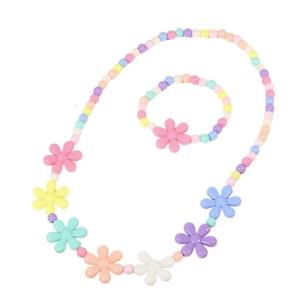 Candy Color Jewelry Set Children Fashion Jewelry Girls Party Accessories Plastic Texture for Parties and Birthdays