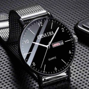 Đồng Hồ Nam Crnaira watch C8899 Chạy 2 Lịch Doanh Nhân Dây Thép Mành Không Gỉ Cao Cấp