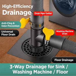 Washing Machine Drain Connector 304 Stainless Steel Anti-Odor Dual Floor Drain Trap for Bathroom