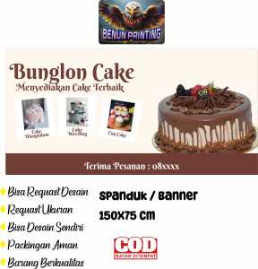 Spanduk Banner Cake 150X75 Cm Bisa Request Desain