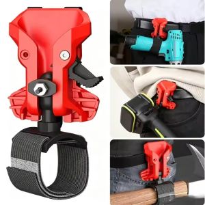 High-Hardness Self-Locking Drill Holder / with Belt Clip / Quick Release Power Tool Waist Holster / Thickened Portable Storage