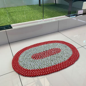 PCdecor Alas Kaki Kain Oval Cloth Made Floor Mat Door Mat Karpet Rug