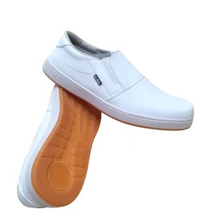 ALDHIS Sepatu Pria Slip On Casual Tanpa Tali Putih Gum Sol Karet Anti Slip Buat Gaya dan Kerja