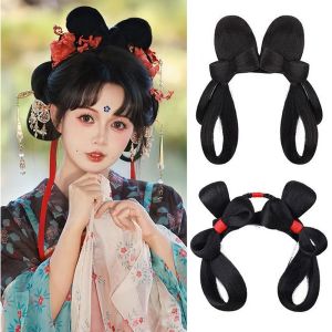 CHICNOOK สไตล์จีนจีน ที่คาดผม Hanfu หมวกวินเทจ สังเคราะห์สังเคราะห์สังเคราะห์ วิกผมย้อนยุค หวานหวานแหววว ธรรมชาติตามธรรมชาติ วิก Hanfu โบราณ การถ่ายภาพสำหรับถ่ายภาพ