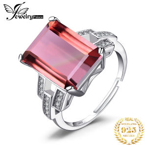 JewelryPalace Huge 6ct Emerald Cut Simulated Color Change Diaspore Open Adjustable Statement Ring 925 Sterling Silver