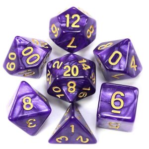 7Pcs DND RPG Dice Set Effect Pearl Veins Style For Party Dungeon Dragons Table Board Playing Game