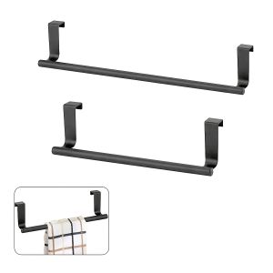 Stainless Steel Towel Rack Punch-Free Cabinet Door Back Towel Holder Bathroom Accessory For Towel Storage