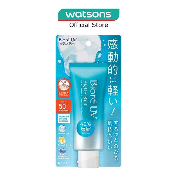BIORE UV Aqua Rich Watery Essence SPF50+ PA++++ Sunscreen (Micro Defense UV Protection + Suitable for Face & Body) 70g