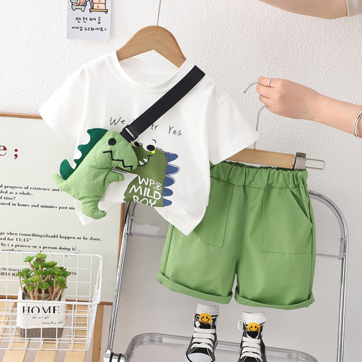 Children Cotton Clothes Summer Baby Boys Dinosaur Modeling O-Neck T Shirts  Shorts 2Pcs/Set With Toy Infant Kids Tracksuits 0-5 Year Lazada PH - Main Image
