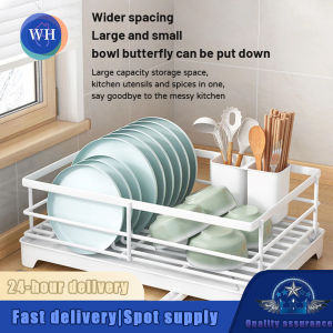 Kitchen Drainer Dish Rack with Drip Plate Stainless Dish Drainer Dish Rack with Drip Plate Rotatable