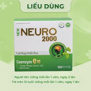 New Neuro 2000 Ginkgo Biloba CoQ10 – Giảm Đau Đầu Chóng Mặt Tăng Trí Nhớ Hỗ Trợ Não (100 Viên)