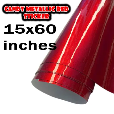 STICKER CANDY RED METALLIC !!!! HIGH QUALITY !!! for car motorcycle laptop etc...