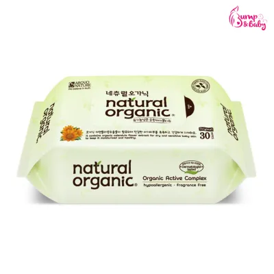 Natural Organic - Baby Wipes Original Plain Travel Pack 30 Sheets (Exp: 13/09/2020)