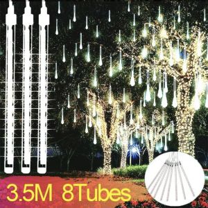 Philippines Top1 Solar & Plug-in Meteor Shower Rain Light Auto On/Off Sensor Christmas Decoration for Home Garden Party Pasko 30cm/50cm