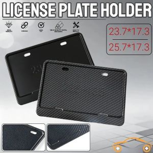 Motorcycle Universal License Plate Holder Aluminium Alloy Carbon Pattern License Plate Protector