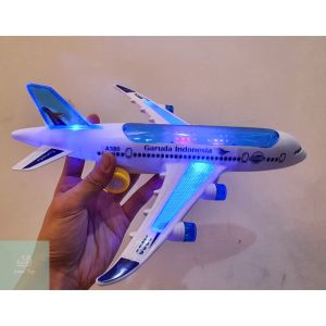 Mainan Pesawat Garuda Indonesia 32cm Lampu Led dan Musik
