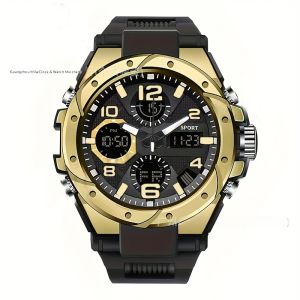 0k miễn phí shipYzlong phong cách đồng hồ thể thao cho nam giới với hiển thị thời gian kép chronograph không thấm nước và chức năng đèn ban đêm