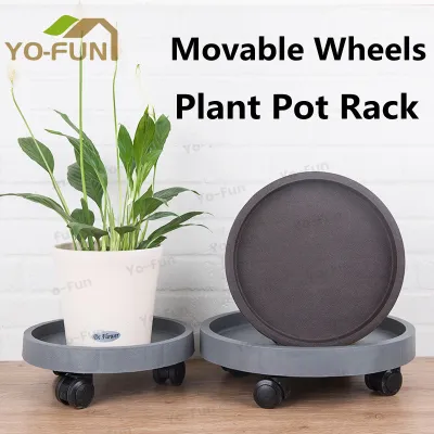 Yo-Fun Giá Để Chậu Hoa 3 Tầng Có Bánh Xe Di Chuyển – Kệ Đỡ Chậu Tròn Lớp Tempered Chắc Chắn Phù Hợp Trong Nhà & Ngoài Vườn
