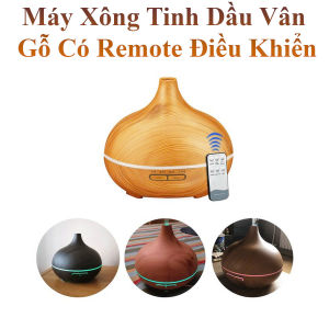 Máy Xông Tinh Dầu Vân Gỗ Có Remote Điều Khiển Từ Xa