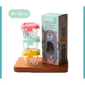 Wadah Kaca Tempat Penyimpanan Makanan Bayi