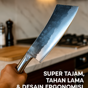 Pisau Cacah Baja Mangan Tajam Anti Karat – Alat Cacah Ketela Daging Serbaguna Ergonomis & Awet