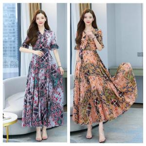 Đầm Xòe Maxi Voan Lụa Phối Hoa Cổ V BEYEUSHOP - BY4572