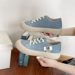 Korean style new style womens casual sports shoes comfortable canvas rubber shoes lace-up shoes