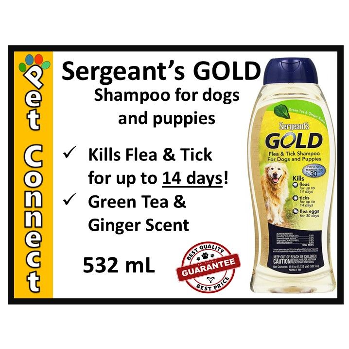 Sergeant's GOLD Flea & Tick Shampoo Green Tea and Ginger Scent (18oz