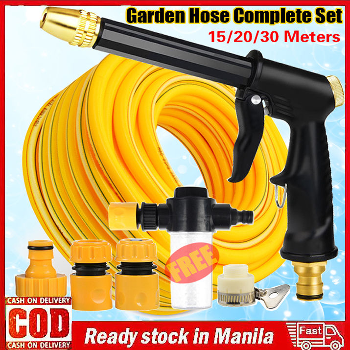 CHNK【COD】15M,20M,30M Garden Hose Complete Set with Booster for Water ...