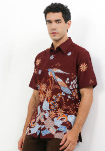 Arjuna Weda Hem Batik Pria Motif Sawat Manuk