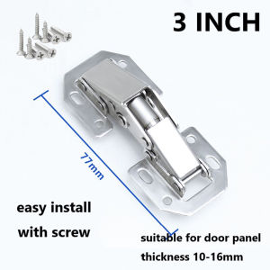 SWEET 90 Degree Concealed Hinges Cabinet Cupboard No-Drilling Hole Door Bridge Cabinet Full Overlay Hinge (with screw)