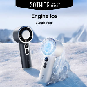 [Bundle Pack] 2pcs Sothing Engine Ice with Cooling Pad Powerful Handheld Mobile Turbo Fan Perfect Gift 100 Stepless Speeds 30dB Ultra-Quiet