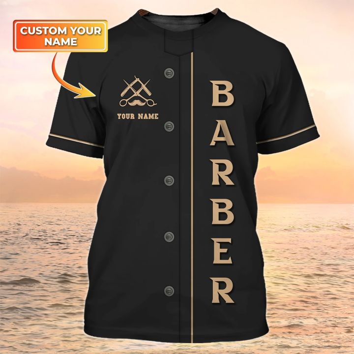 PLstar Cosmos Newest Summer Men s T shirt Barber Shop Custom Name