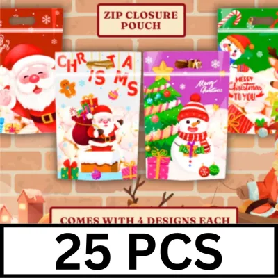 PP1060 Christmas Santa Loot Bag Chips Bag Chipsbag Zip Candy Party Giveaway Souvenir