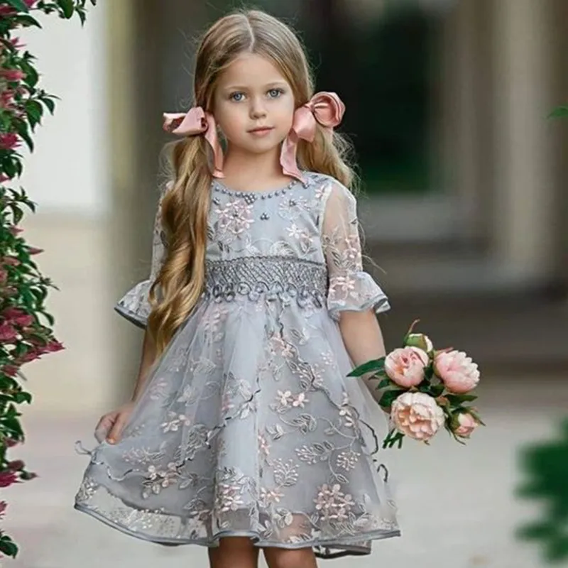 MQATZ Half Sleeve Girls Party Dress Kids Embroidery Wedding Clothing Floral Princess Birthday 3 10 Years L5015 Lazada