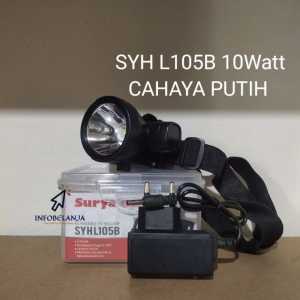 Senter Kepala 10 Watt Surya SYH L105B LED Putih Recharge Cahaya Putih