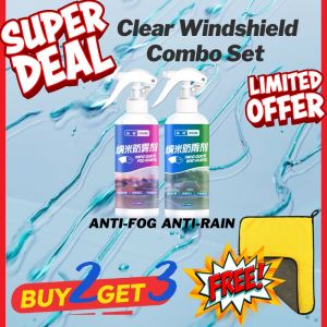Clearer Windshield Combo Set Hydrophobic Anti-Rain Repellent Anti Fog