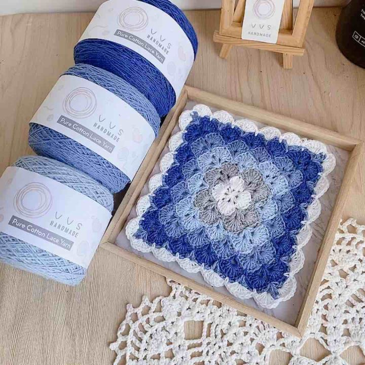 🇲🇾VVS Pure Cotton Lace Yarn Yarn Crochet yarn knitting Benang Kait Lace ...