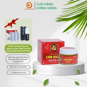 Cao Nóng Xoa Bóp Sư Tử Đỏ - Lion Balm - Cao xoa bóp thảo dược giảm đau - Hộp 15g - Global Pharma