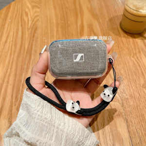 Clear TPU Case for Sennheiser MOMENTUM 4 / 3 Earbuds True Wireless with Hand Strap Ultra-Thin Transparent Protective Cover Accessories for MOMENTUM4 / 3 Earphones