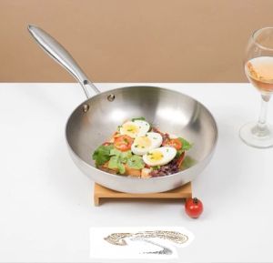 Frypan Wajan stainless tumis PREMIUM / Kuali panci Penggorengan STAINLESS STEEL SUS 304