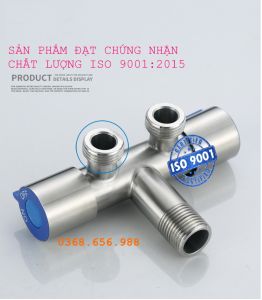 van nước 2 cổng ra có đầu nối chất liệu inox 304. Aone Mall