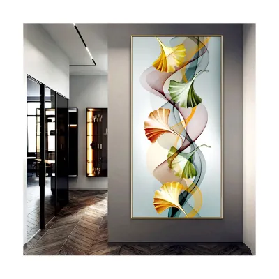 【Sun Cart】 Modern Abstract Art Leaves Poster Canvas Painting HD Print Artwork For Home Decor Gift (No Frame)