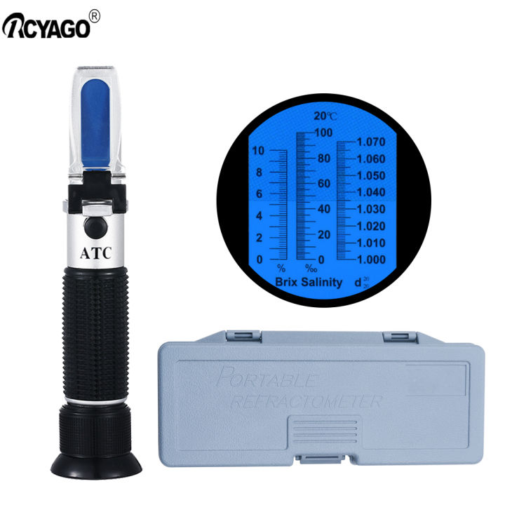 RCYAGO 2 in 1 Brix & Salinity Refractometer 0-10%brix/0-100% Salinity ...